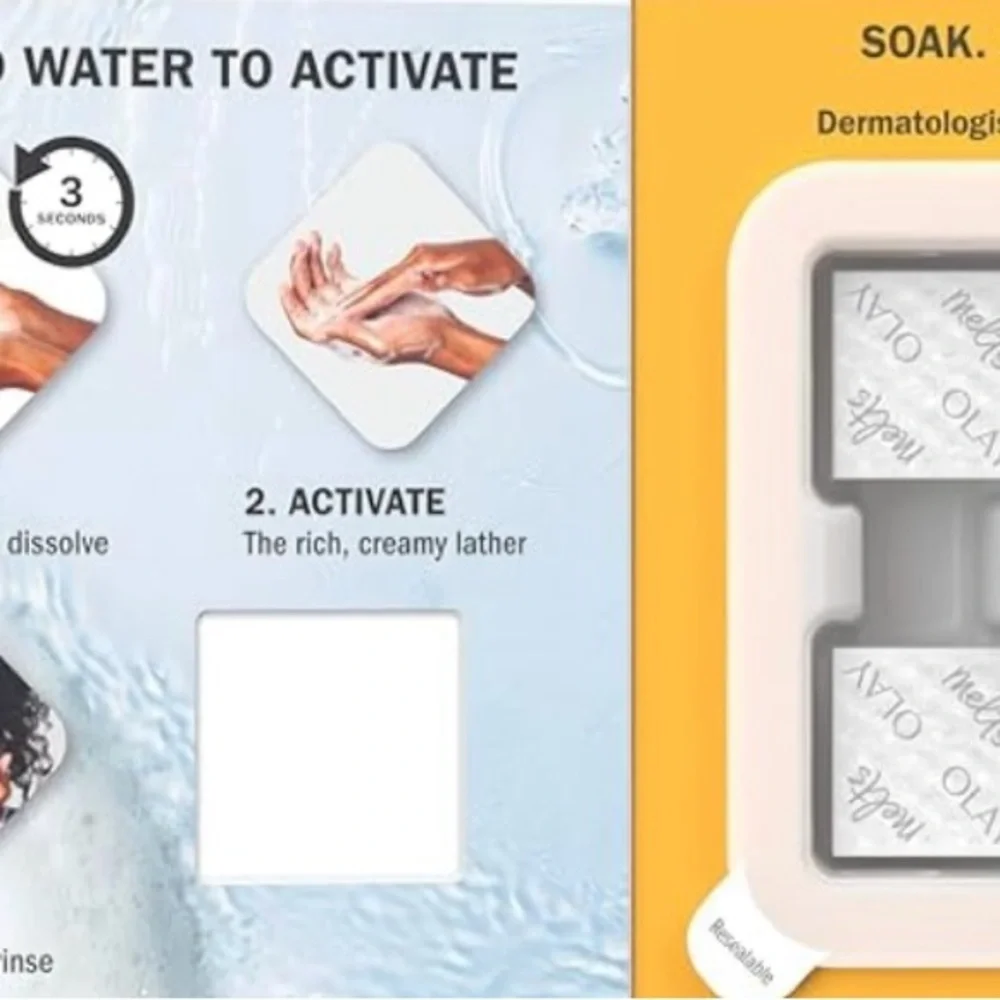 OLAY Cleansing Melts Daily Facial Cleanser - White and Gold